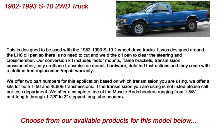 1982-1993 S-10 2WD