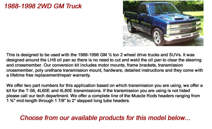 1988-1998 2WD GM Truck