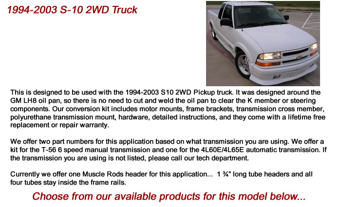 1994-2003 S-10 2WD